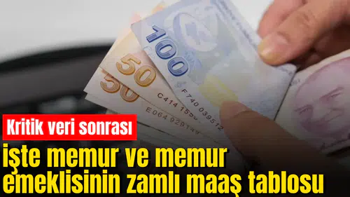 Kritik veri sonrası işte memur ve memur emeklisinin zamlı maaş tablosu