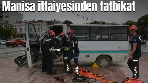 Manisa itfaiyesinden tatbikat