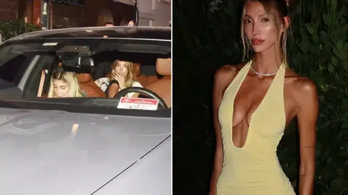 Ünlü manken eğlenceye 'Resmi Hizmete Mahsustur' yazılı araçla çıktı