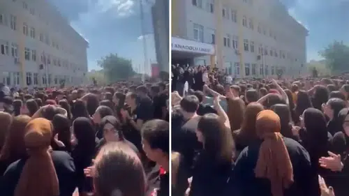 Öğrenciler okul önünde toplanıp aynı sloganı attı! Gerekçeleri oldukça vahim