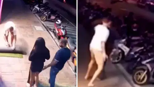 Eşini rahatsız eden sapığı tek tokatla yere serdi