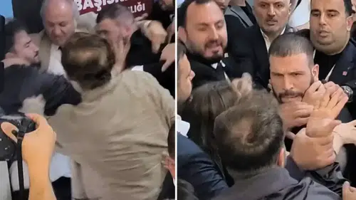 CHP kongresi karıştı, tekme ve tokatlar havada uçuştu