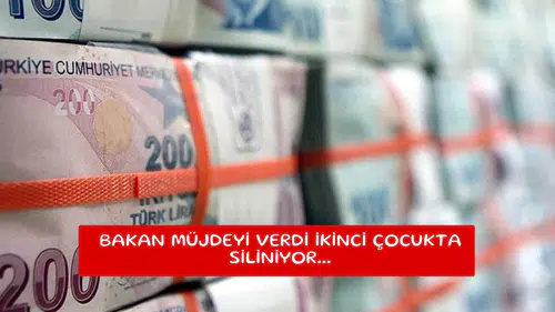 Bakan müjdeyi verdi ikinci çocukta siliniyor...