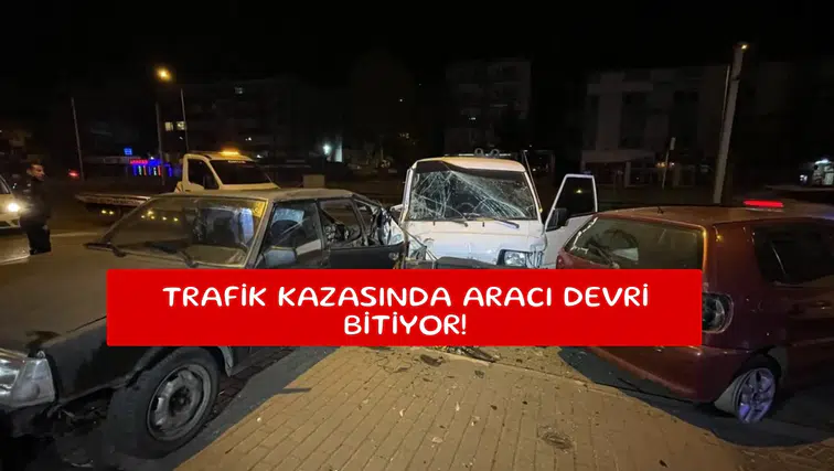 Trafik kazasında aracı devri bitiyor!
