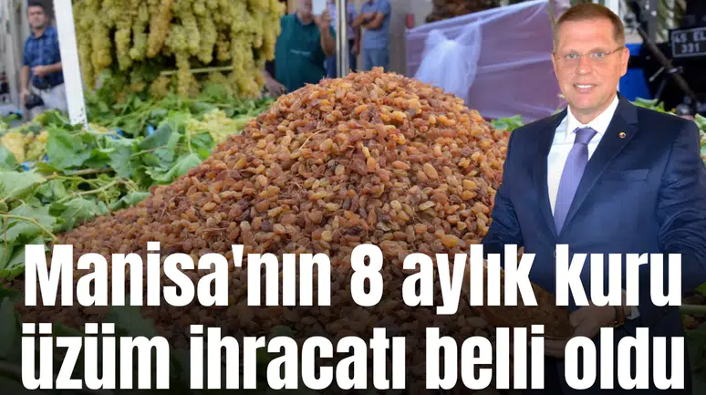 Bakın 8 ayda Manisa'da ne kadar kuru üzüm ihracatı yapılmış