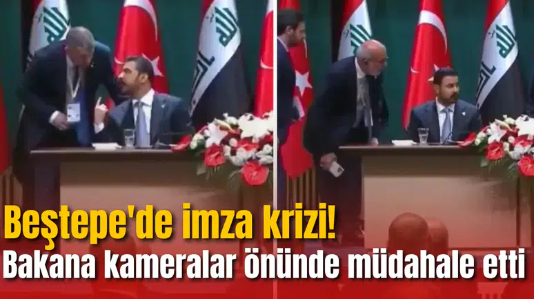 Beştepe'de imza krizi! Bakana kameralar önünde müdahale etti