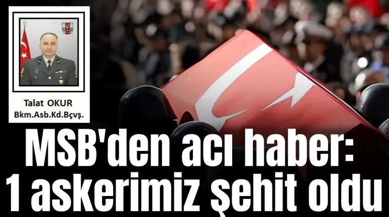 MSB'den acı haber: 1 askerimiz şehit oldu