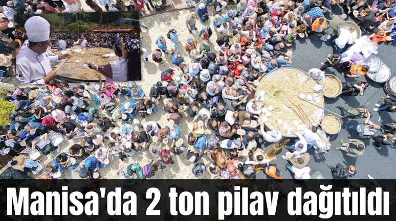 Manisa'da 2 ton pilav dağıtıldı