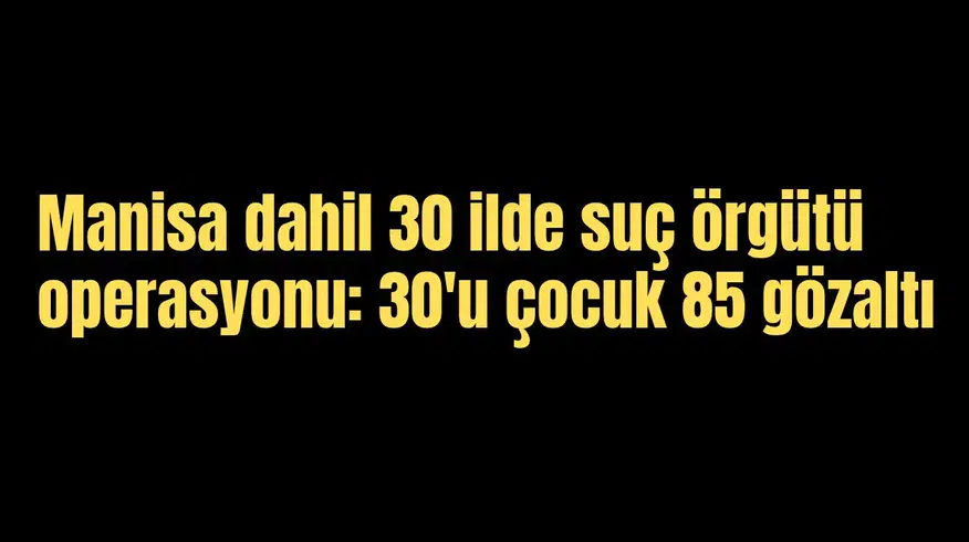 MANİSA DAHİL 30 İLDE SUÇ ÖRGÜTÜ OPERASYONU: 30'u ÇOCUK 85 GÖZALTI