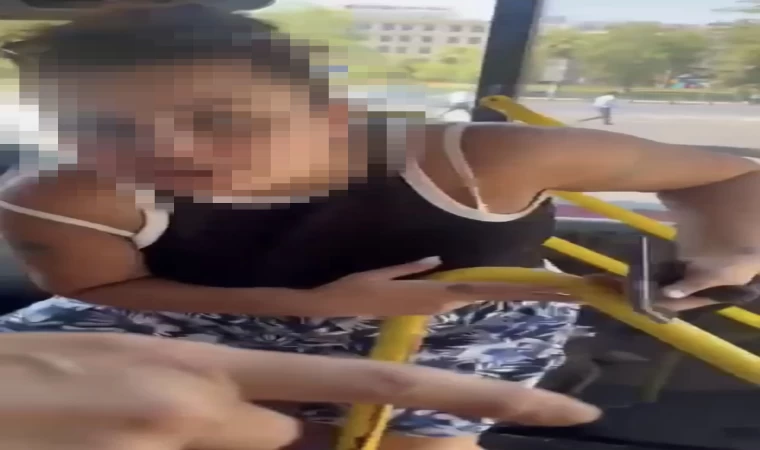 Otobüse köpekle alınmayan kadın ortalığı birbirine kattı: İnerken şoföre saldırdı
