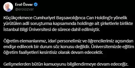 YÖK'ten el konulan Bilgi Üniversitesi ile ilgili açıklama