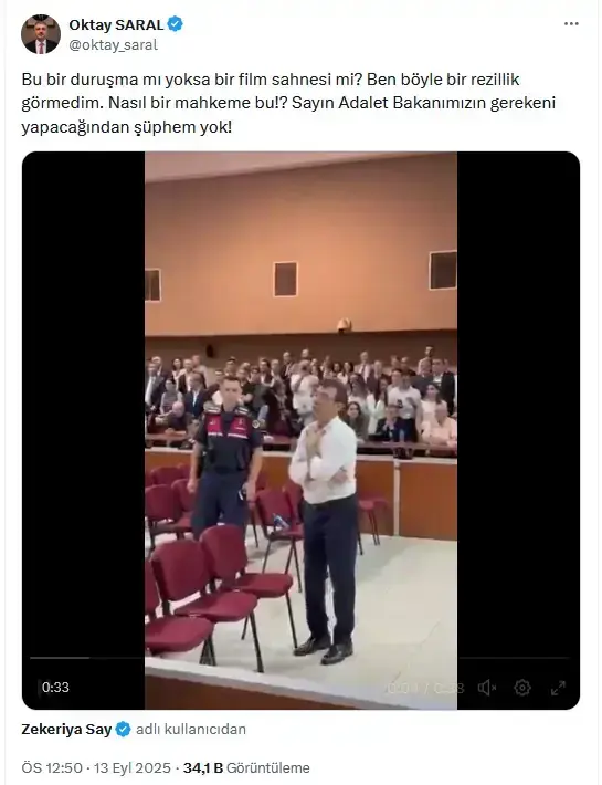 İmamoğlu'nun bu görüntülerine Cumhurbaşkanı Başdanışmanı Saral'dan tepki