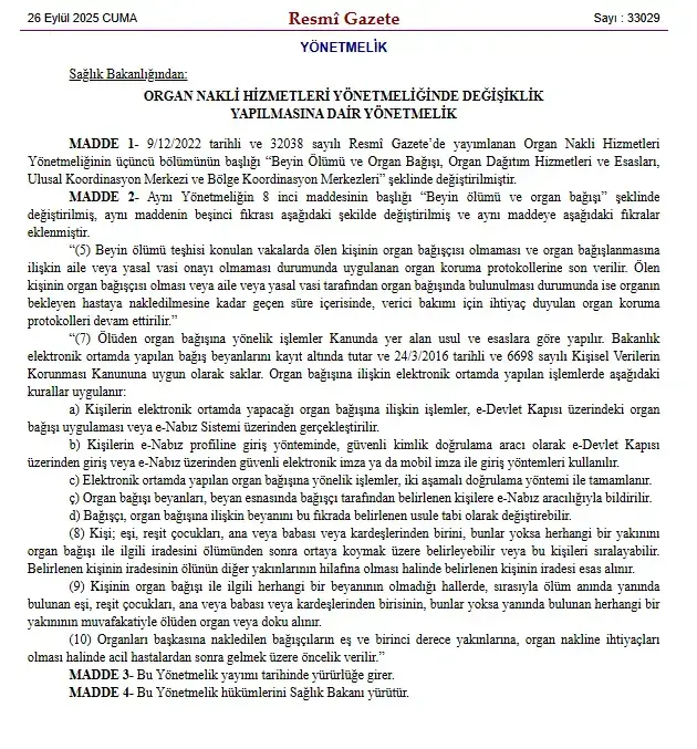 Organ bağışında yeni dönem! Artık e-Devlet ve e-Nabız üzerinden yapılabilecek