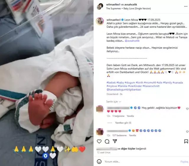 Wilma Elles dördüncü çocuğunu kucağına aldı! İşte oğluna verdiği isim