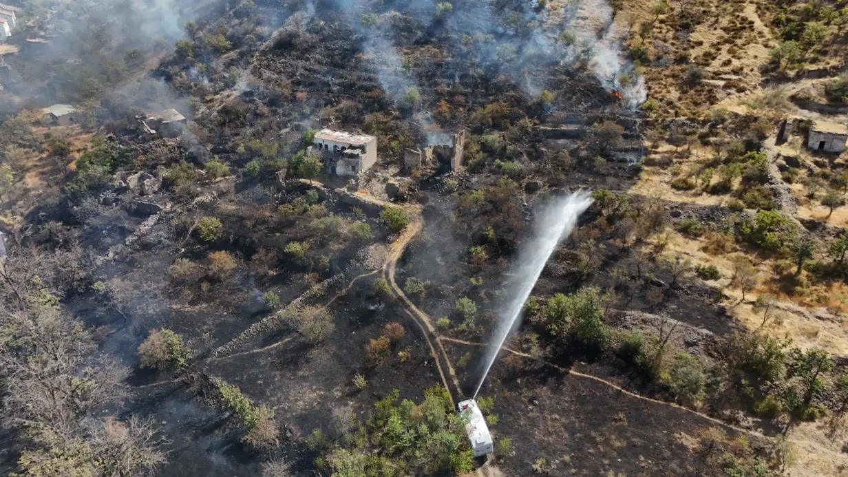 Patlıcan közlerken ormanı yaktılar