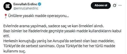 Ünlü isimleri sarsan yasaklı madde operasyonunda yeni detay