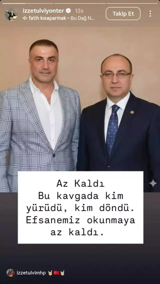 MHP'li İzzet Ulvi Yönter'den bomba Sedat Peker paylaşımı: Efsanemiz okunmaya az kaldı
