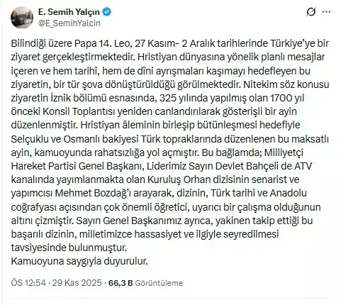 Papa'nın Türkiye ziyareti kriz çıkardı! MHP'nin ardından bir tepki de Destici'den