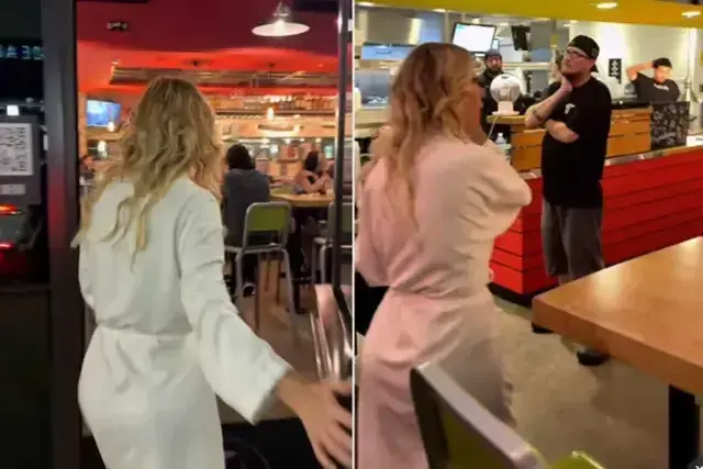 Gülben Ergen ABD'de bornozuyla hamburgerciye gitti