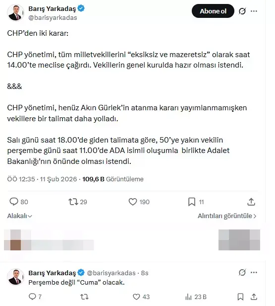 CHP'de Akın Gürlek alarmı! Tüm vekiller 'acil' koduyla Meclis'e çağırıldı