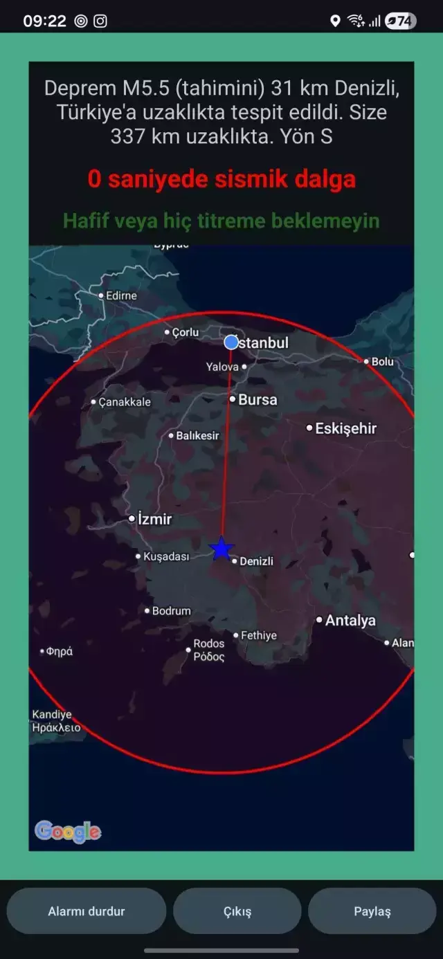 Denizli'de 5.1 büyüklüğünde deprem! Çevre illerde de hissedildi